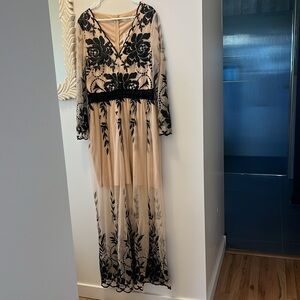Black and nude lace dress